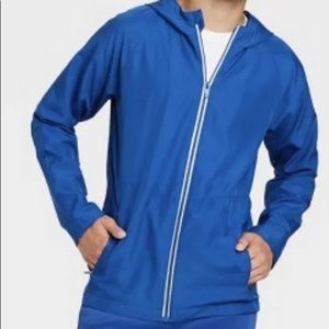 Boys  Blue Rain Jacket/ Windbreaker Size L All In Motion